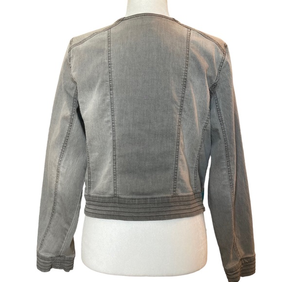 Jessica Simpson Maternity gray moto jacket, Sz L - Picture 12 of 17